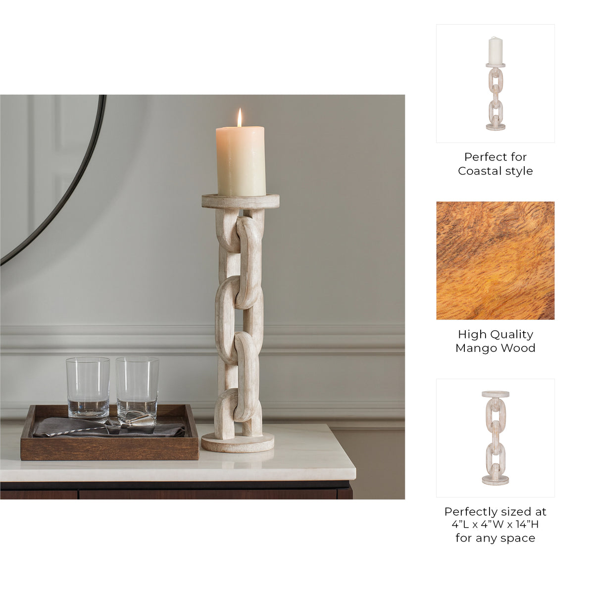 Carverburn White Candle Holder