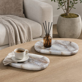 Nadeau Multicolor Agate Trays (Set of 2)