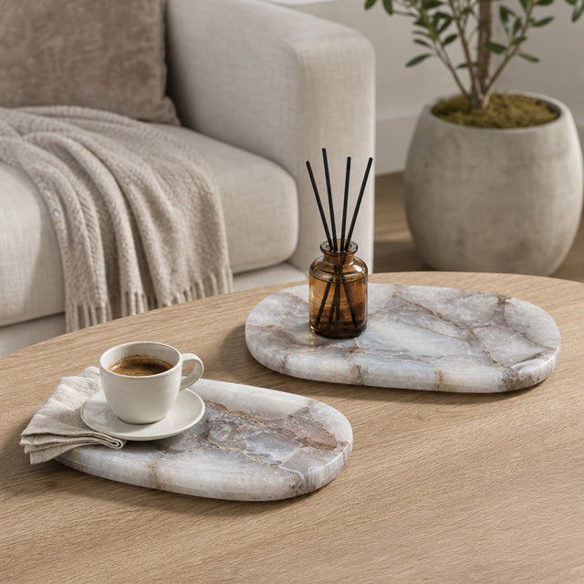 Nadeau Multicolor Agate Trays (Set of 2)
