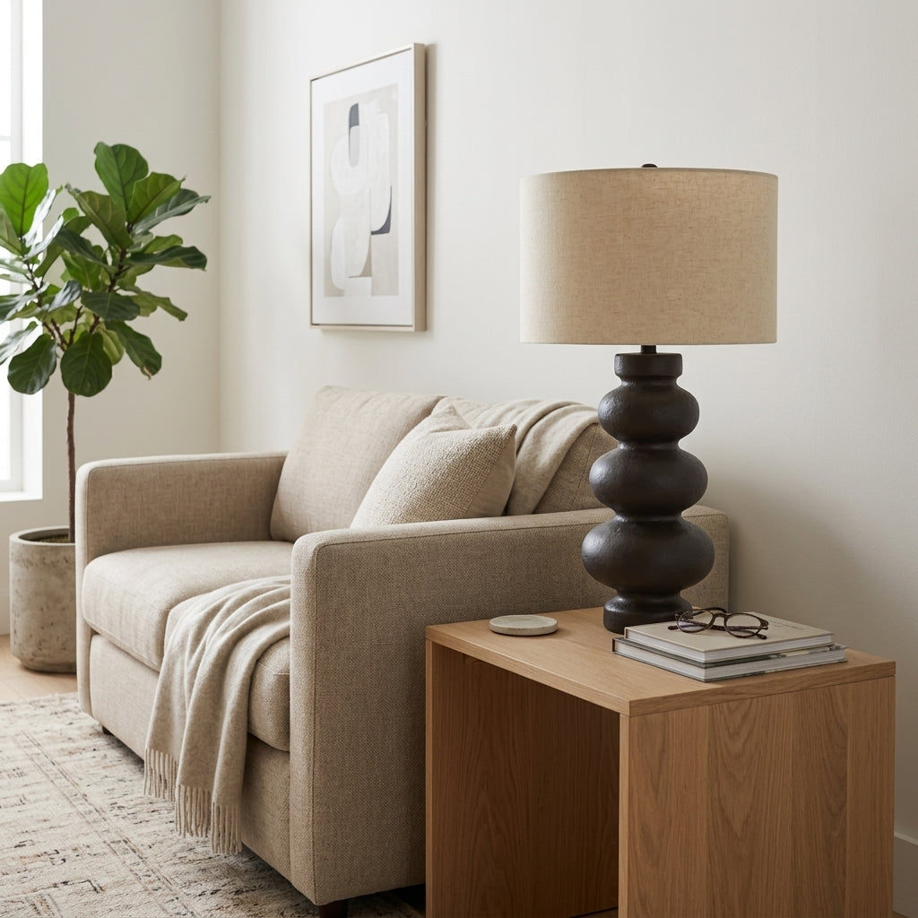 Bergenside Ivory/Brown Lamp