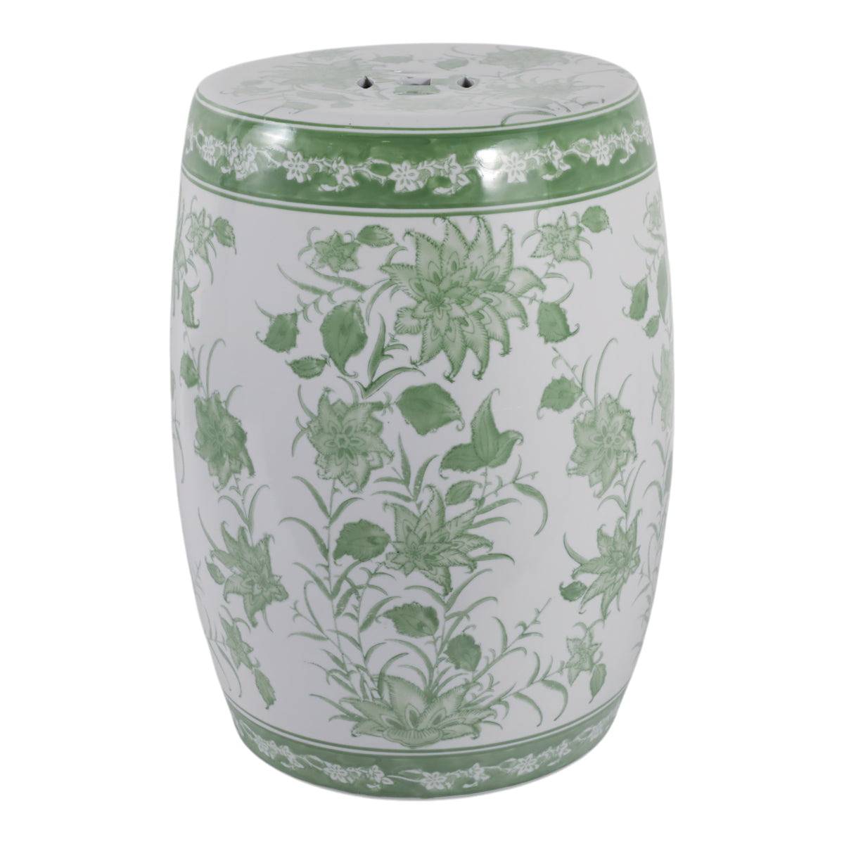 Hunterdale Green/White Garden Stool