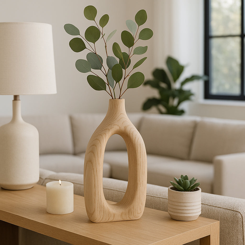 Independence Natural Wood Cut-Out Vase