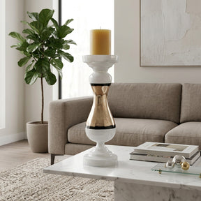 Lafayette White Small Glass Candle Holder