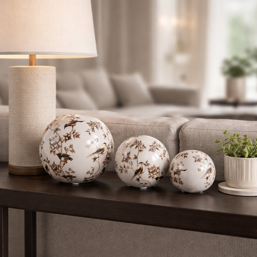 Maxbrook Brown/White Orbs (Set of 3)