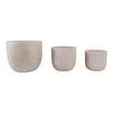Calexico Ivory Cement Texture Resin Planters (Set of 3) - 22136EC