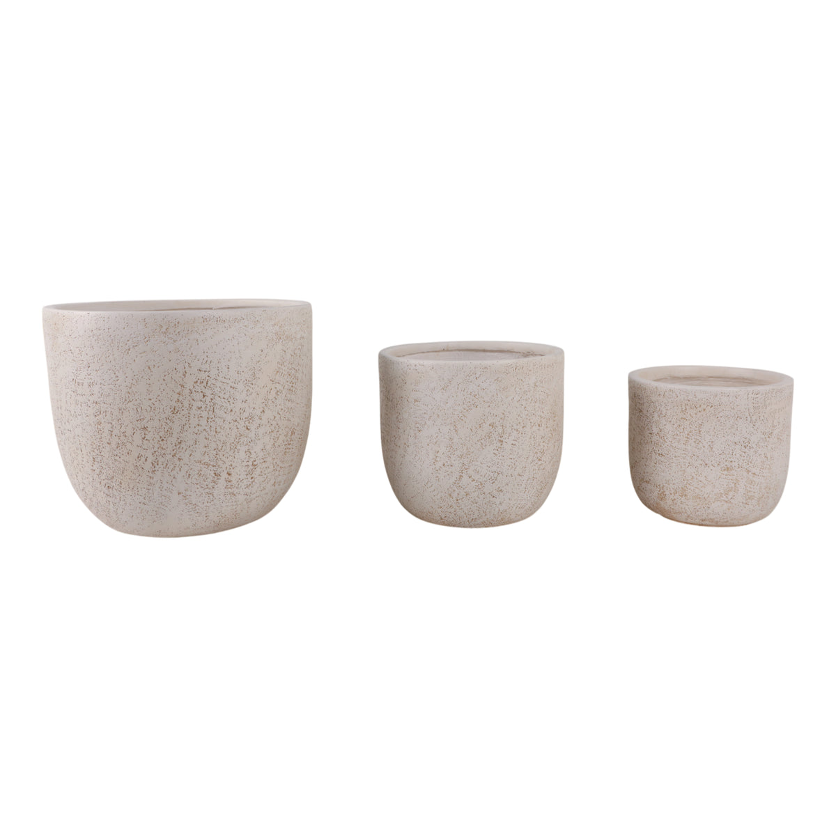 Calexico Ivory Cement Texture Resin Planters (Set of 3) - 22136EC