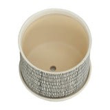 Gridley Beige Ceramic Planters with Saucer (Set of 2) - 14807-03