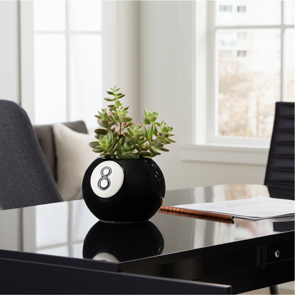 Visalia Black/White 8-Ball Pencil Cup