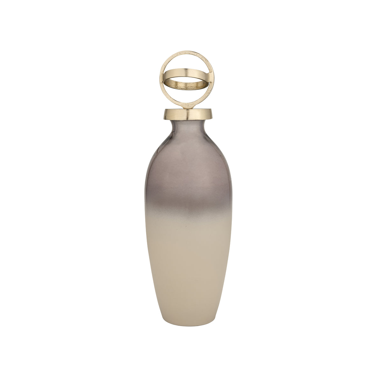 McAvoy White/Gold Small Glass Bottle with Sphere Lid