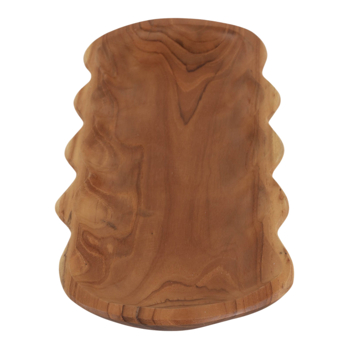 San Andreas Brown Wood Scallop Edge Tray