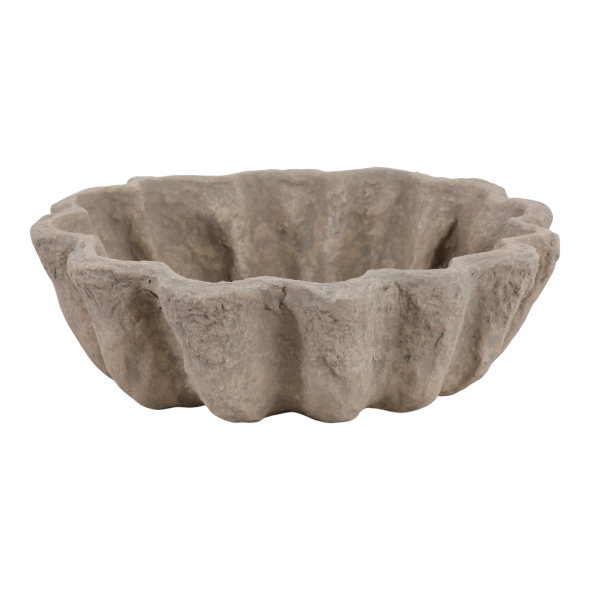 Ragtown Taupe Fluted Paper Mache Bowl