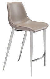 Magnus Brown & Silver Counter Stool (Set of 2)