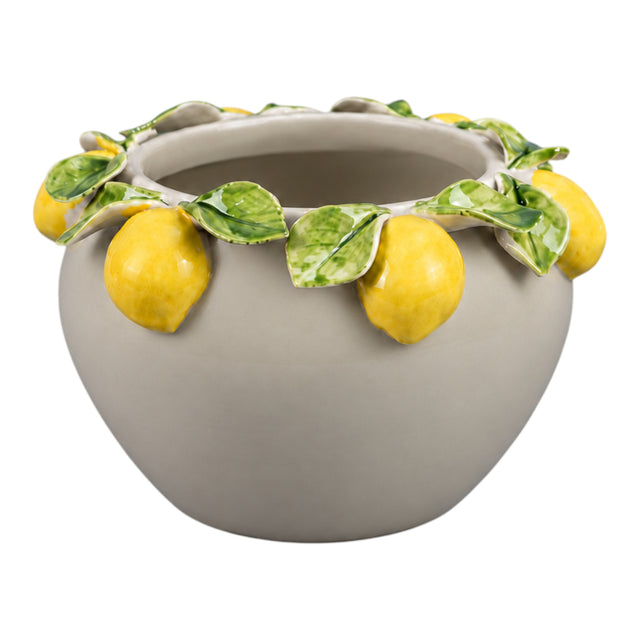 Bayles Place Yellow/Ivory Lemon Border Candle