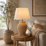 The Forks Tan Rattan Table Lamp