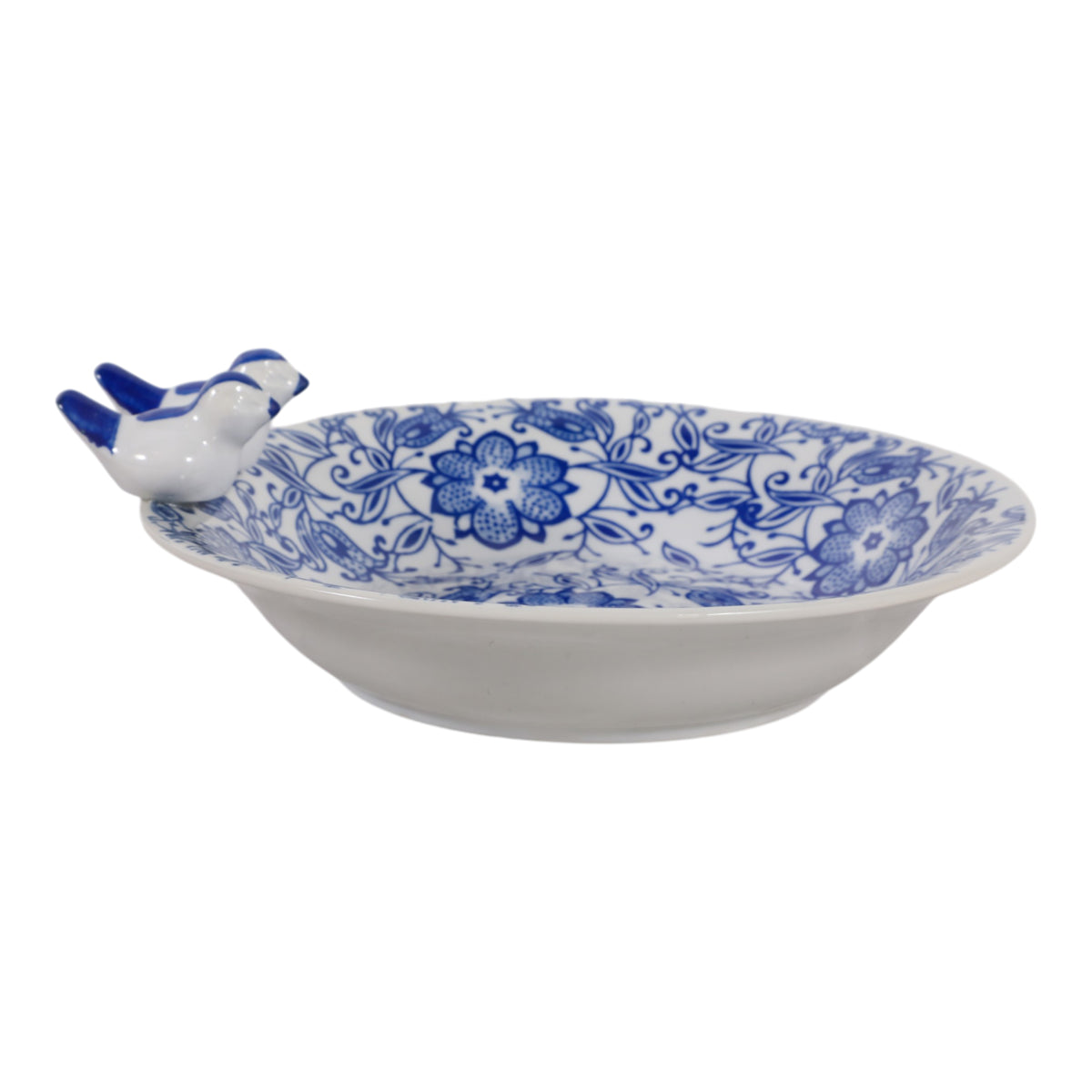 Foleymill Blue/White Floral Chinoiserie Bird Bath Birding