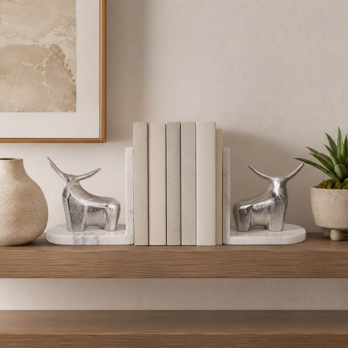 Almacrest White/Silver Bookends (Set of 2)