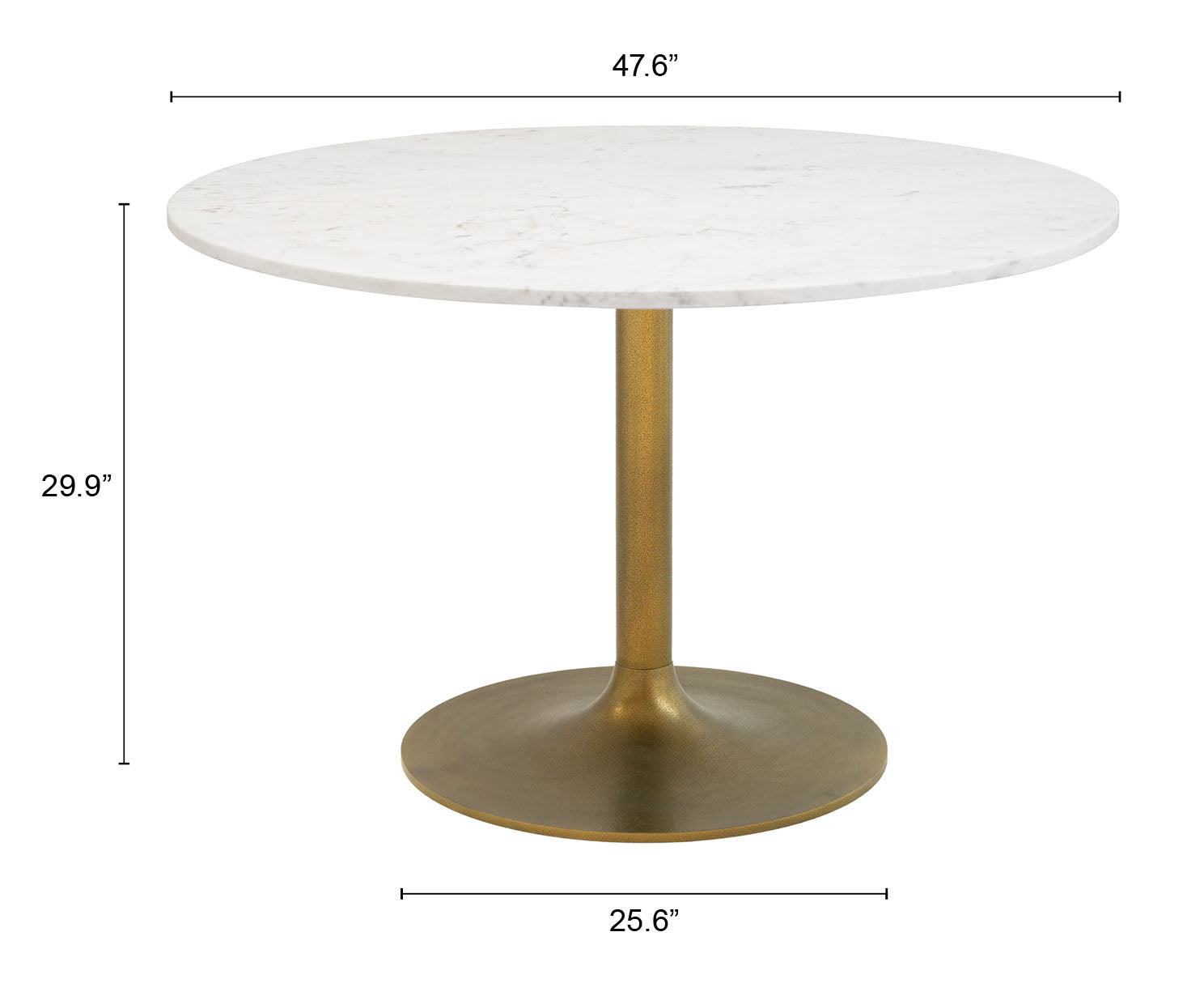 Ithaca White & Gold Dining Table