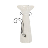 Montalvin Beige/White Small Ceramic Cat with Glasses