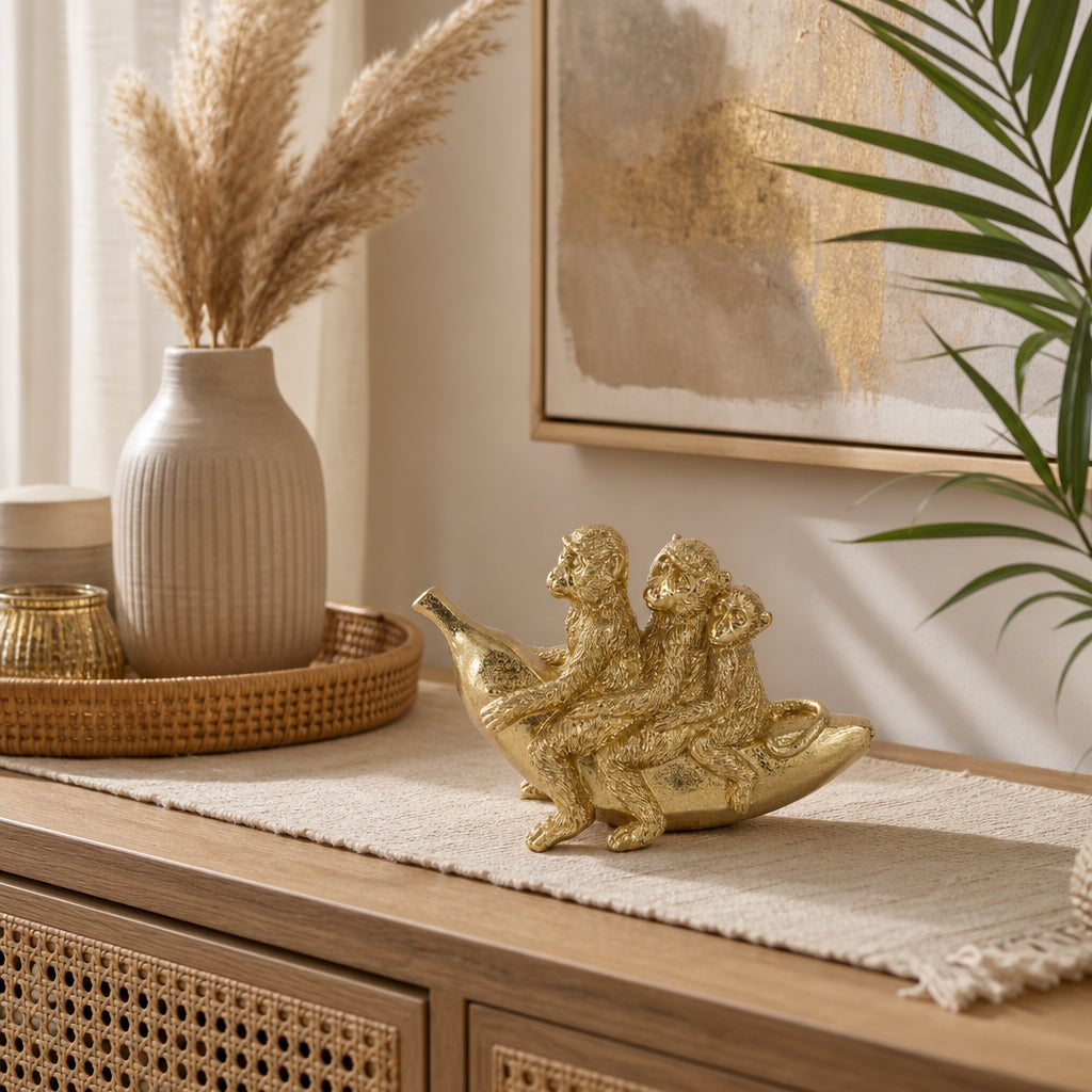 Tessrun Gold Three Monkeys on Banana