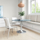 Metropolis Gray & Silver Dining Table