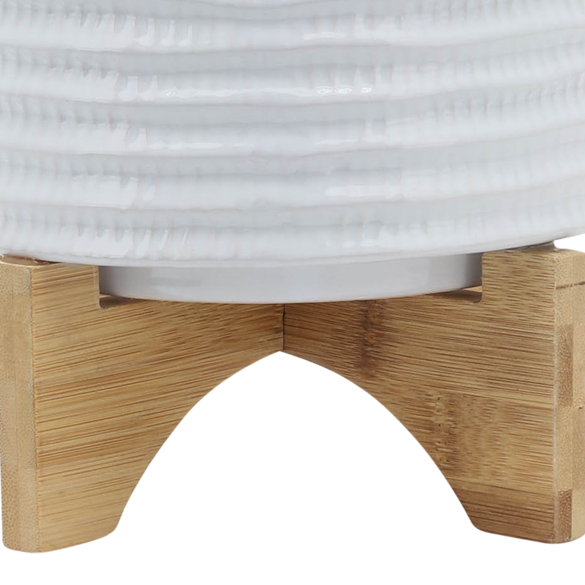 Bombay White/Brown Textured Planter with Stand