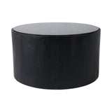 Johnsville Black/White Marble Inlay Round Coffee Table