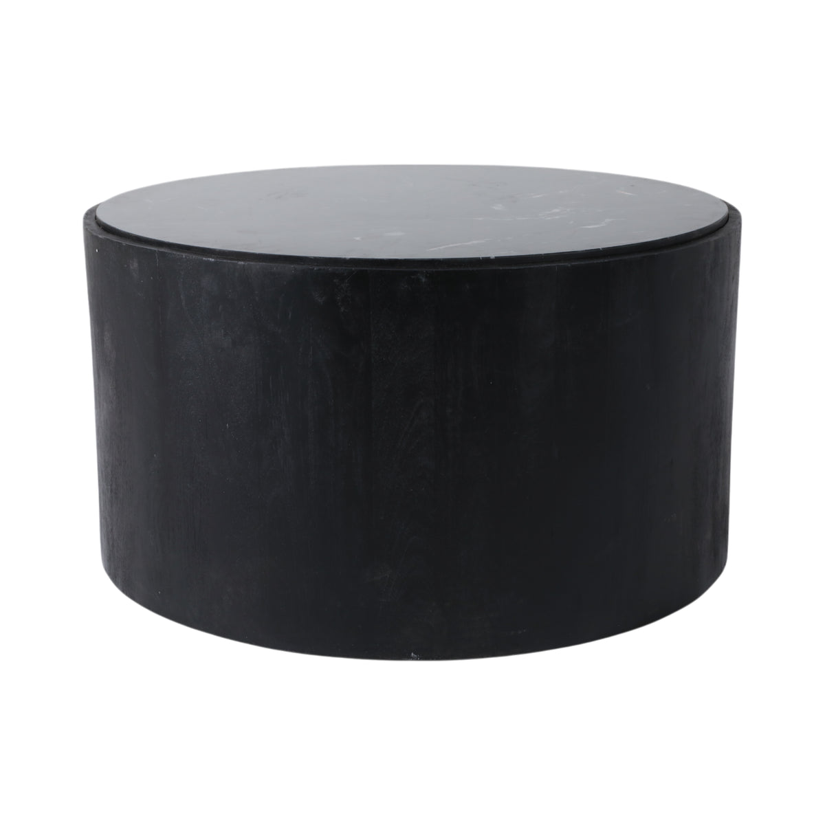Johnsville Black/White Marble Inlay Round Coffee Table