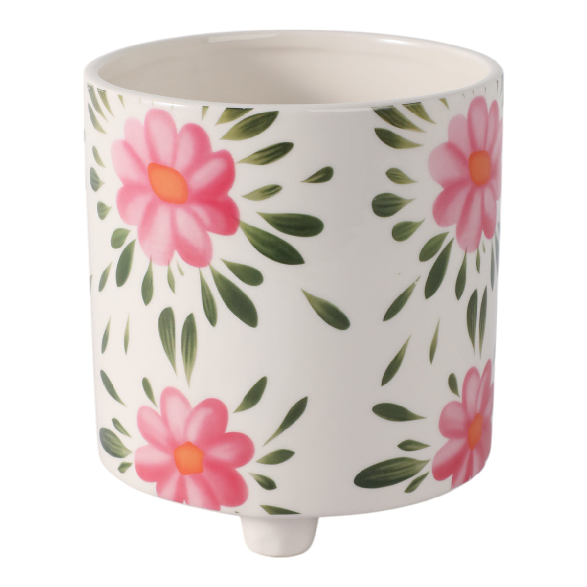 Almaway White/Green/Pink Planter