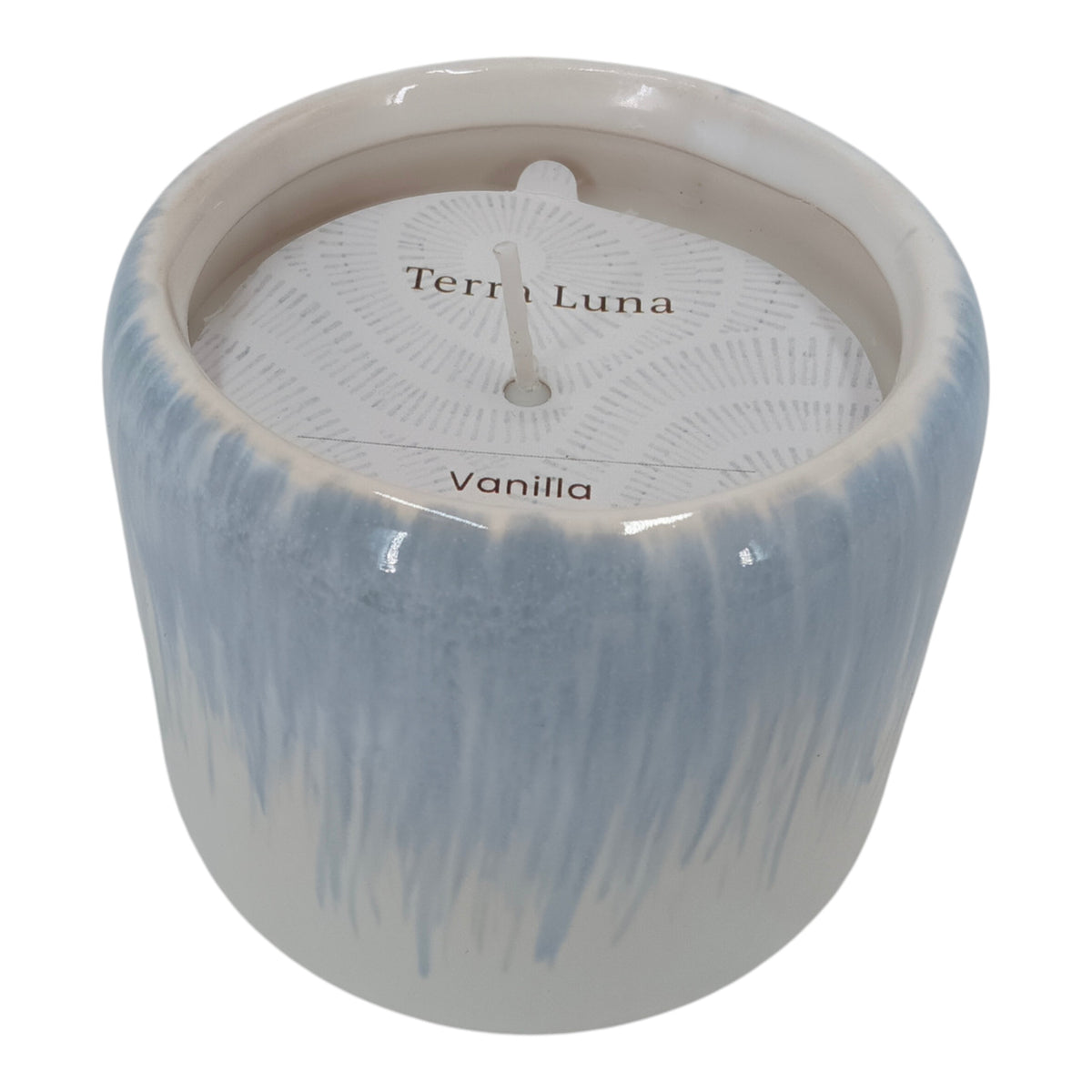 Honeydew Blue/White Vanilla Drip Finish Candle