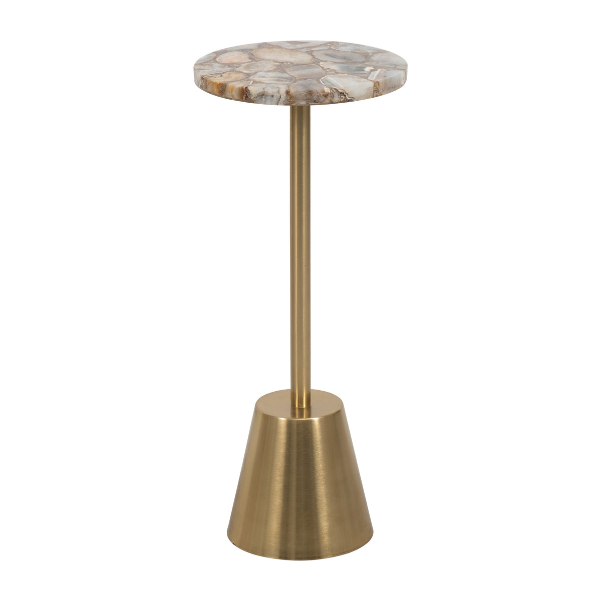 Firebaugh Gold Agate Top Polished Edge Accent Table - 18353EC