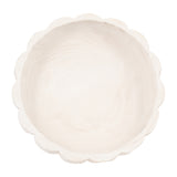 Nubieber White Wood Scalloped Bowl