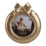 Shiloh Gold 4x4 Bow on Round Photo Frame