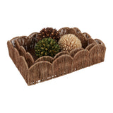 Yatesgrove Natural Petal Shape Rectangular Trays (Set of 2)