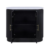 Squabbletown White/Black Fluted 2-Door Cabinet