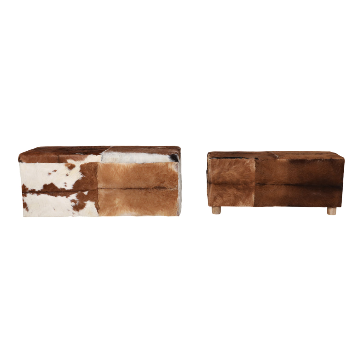 Nolanmoor Ivory/Brown/Tan Benches (Set of 2)