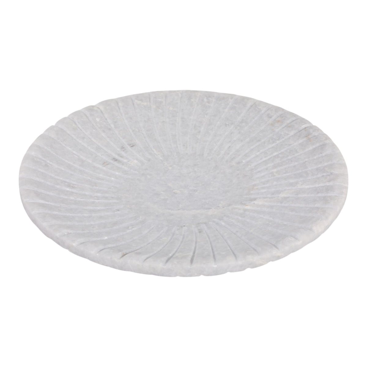 Panoche White Swirl Ridge Marble Bowl