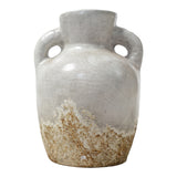 Fisher Ivory/Brown Reactive Glaze Terracotta Double Handle Vase