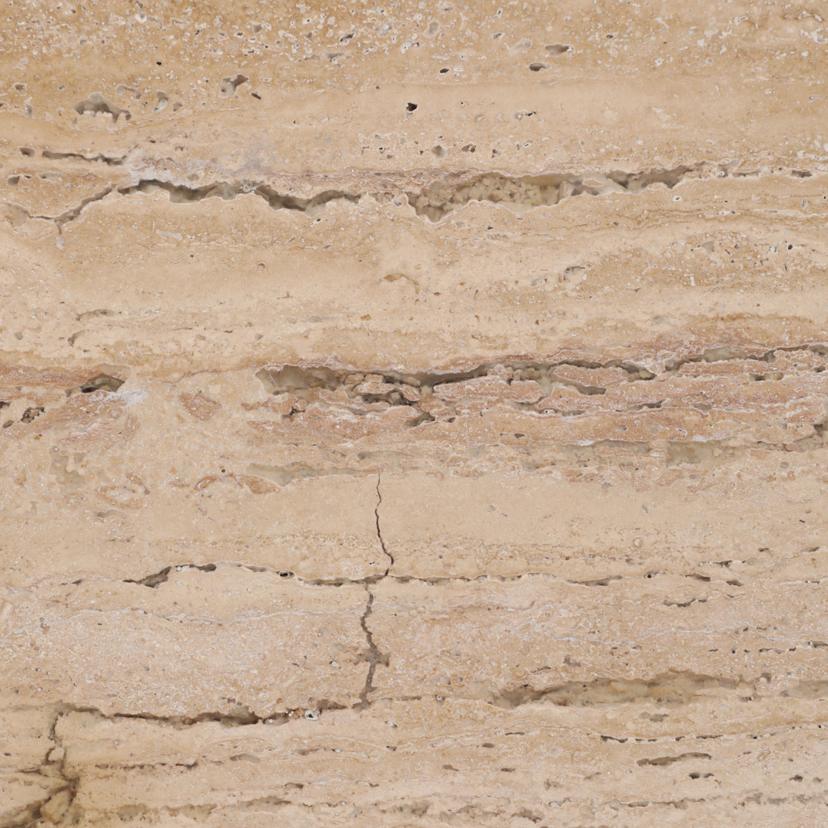 Buena Park Tan Accent Table with Travertine Top