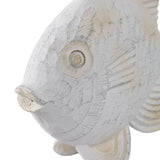 Ojala Whitewash Resin Fish Figurine - 14332-02EC