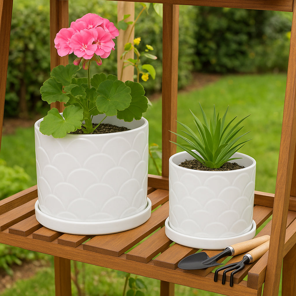 Cabot White Planters (Set of 2)