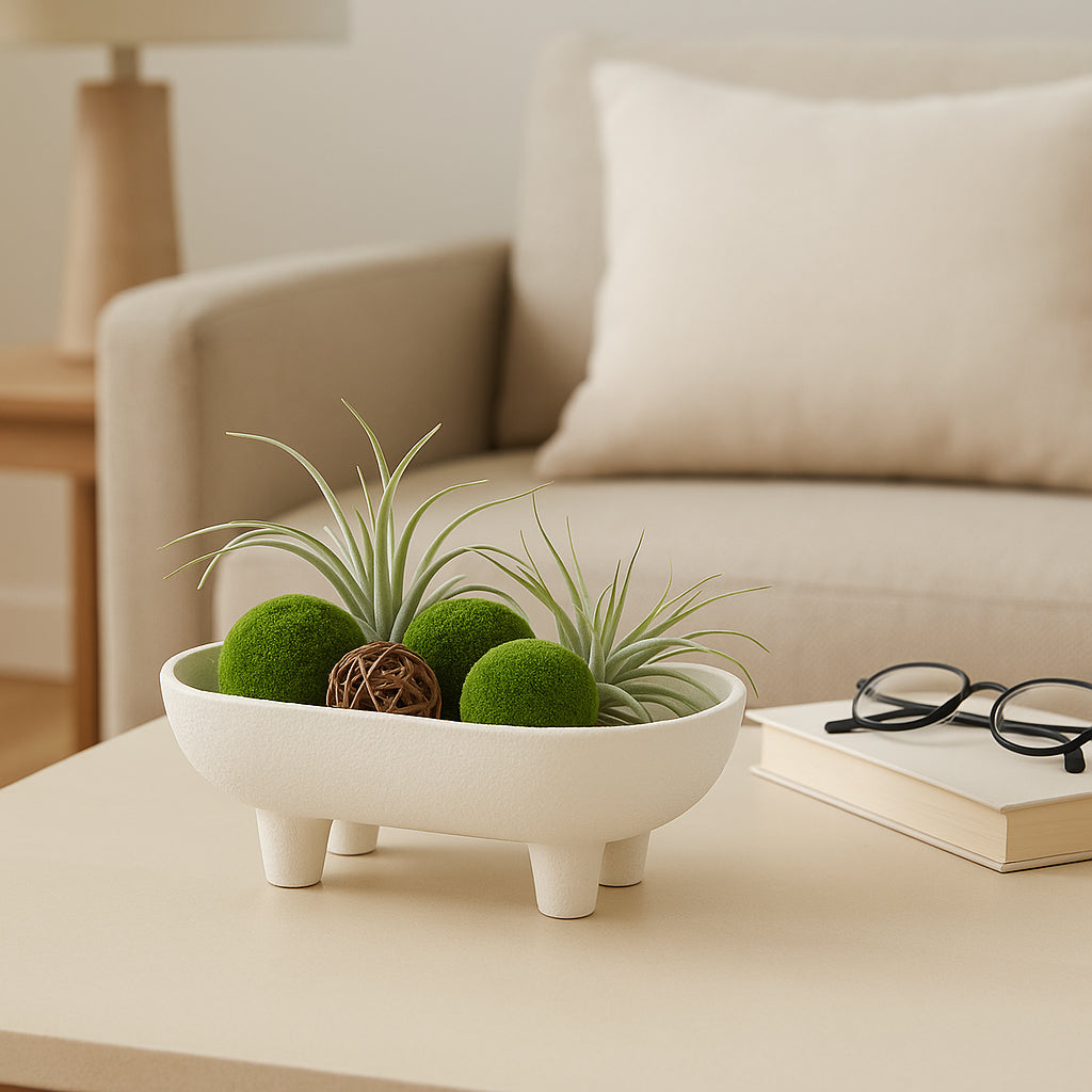 Murray White Footed Rounded Rectangle Bowl