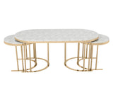 2 In 1 White/Gold Coffee Table