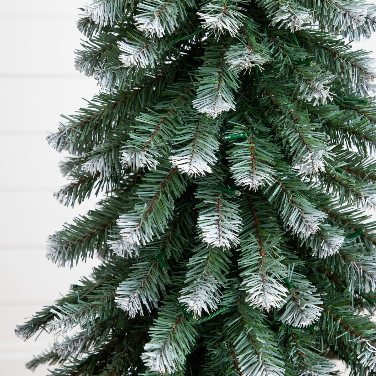 3', 4', 5' Pre-Lit Frosted Artificial Christmas Tree Set with Warm LED Lights - Set of 3