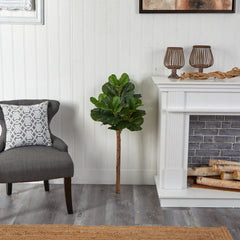 3.5’ Artificial Fiddle Leaf Tree (No Pot) - Ornate Home