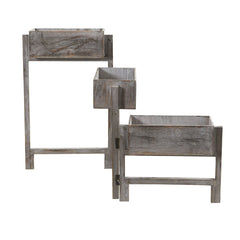 3.5’ Gray Washed Expandable Decorative Planter - Ornate Home