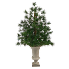 3.5’ Yukon Mixed Pine Artificial Christmas Tree with 213 Bendable Branches in Sand Colored Urn - Ornate Home
