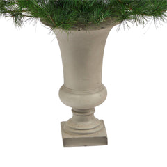 3.5’ Yukon Mixed Pine Artificial Christmas Tree with 213 Bendable Branches in Sand Colored Urn - Ornate Home