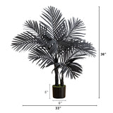 3' Artificial Halloween Black Golden Cane Tree