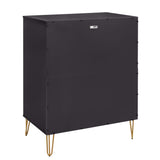 3-Piece DUMBO 5-Drawer Tall Dresser, DUMBO 3-Drawer Standard Dresser and DUMBO Nightstand 2.0 in Black - Ornate Home
