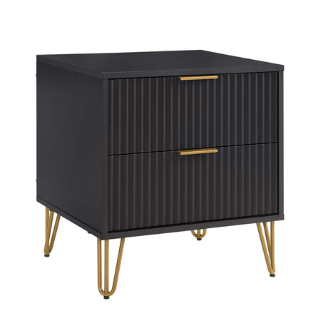 3-Piece DUMBO 5-Drawer Tall Dresser, DUMBO 3-Drawer Standard Dresser and DUMBO Nightstand 2.0 in Black - Ornate Home